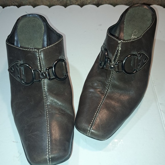 Darling Aerosoles Mules/Slip on Boot Shoes deep chocolate Stacked Heel 8 - Picture 2 of 7